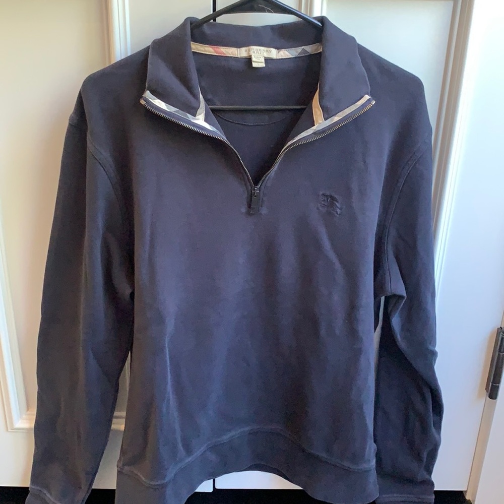 Burberry quarter zip black men’s L